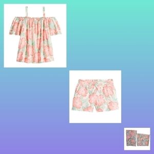 NWT So Brand Midi Soft Shorts with Matching Off the Shoulder Swing Top